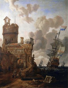A Dutch Ship Passing a Fort RMG BHC0928FXD