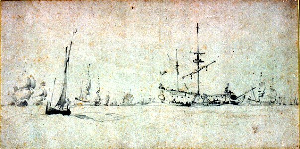 A Dutch ship at sea with her foremast gone by the board RMG PW6784