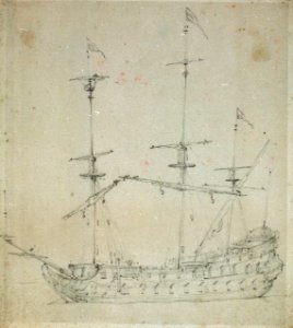 A Dutch two-decker at anchor RMG PW6844
