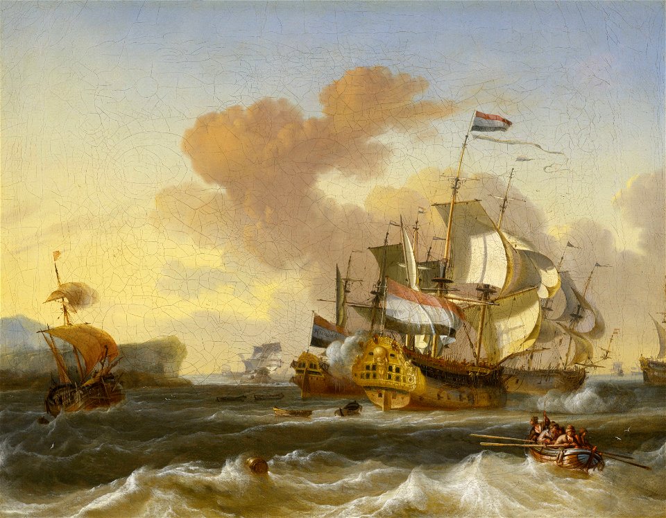 A Dutch Flagship and other Vessels off a Rocky Coast RMG BHC0981