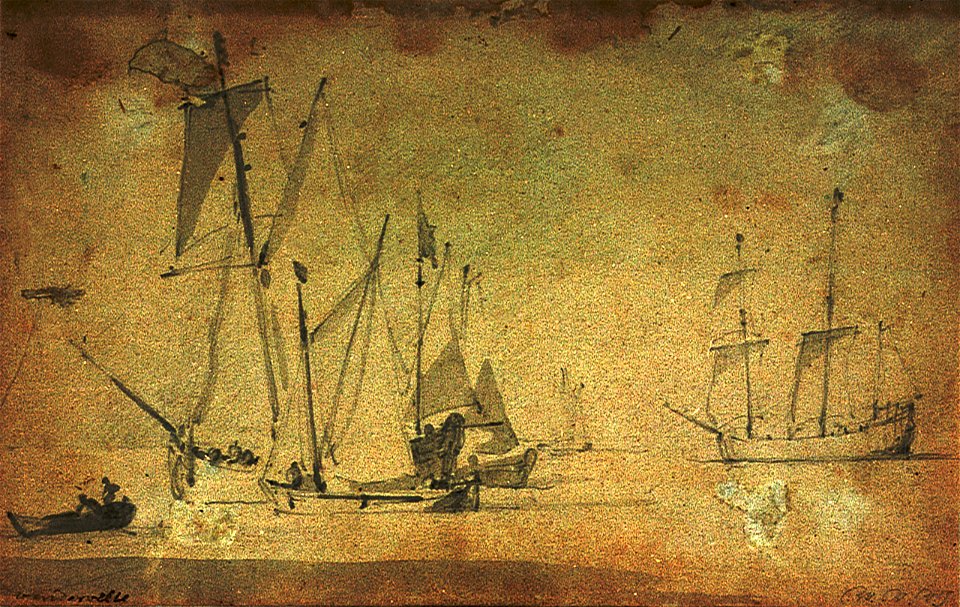 A Dutch ketch and a kaag in a light breeze RMG PV5268
