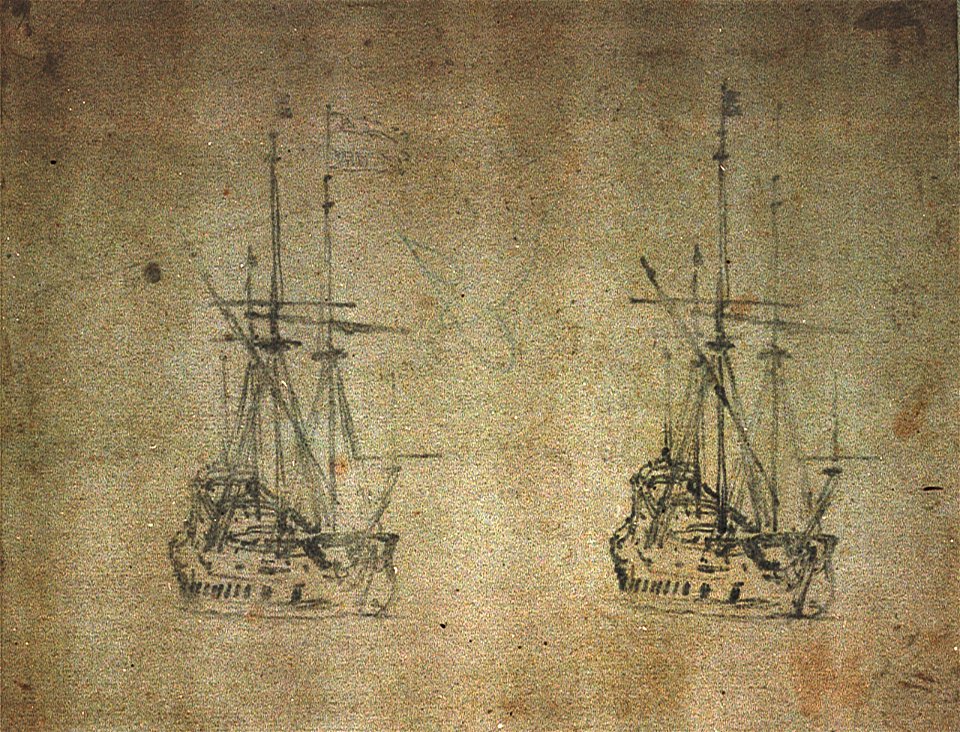 A Dutch ship at anchor RMG PV5236