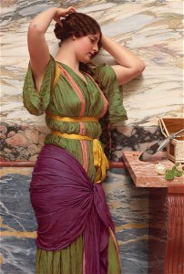 A fair reflection, by John William Godward