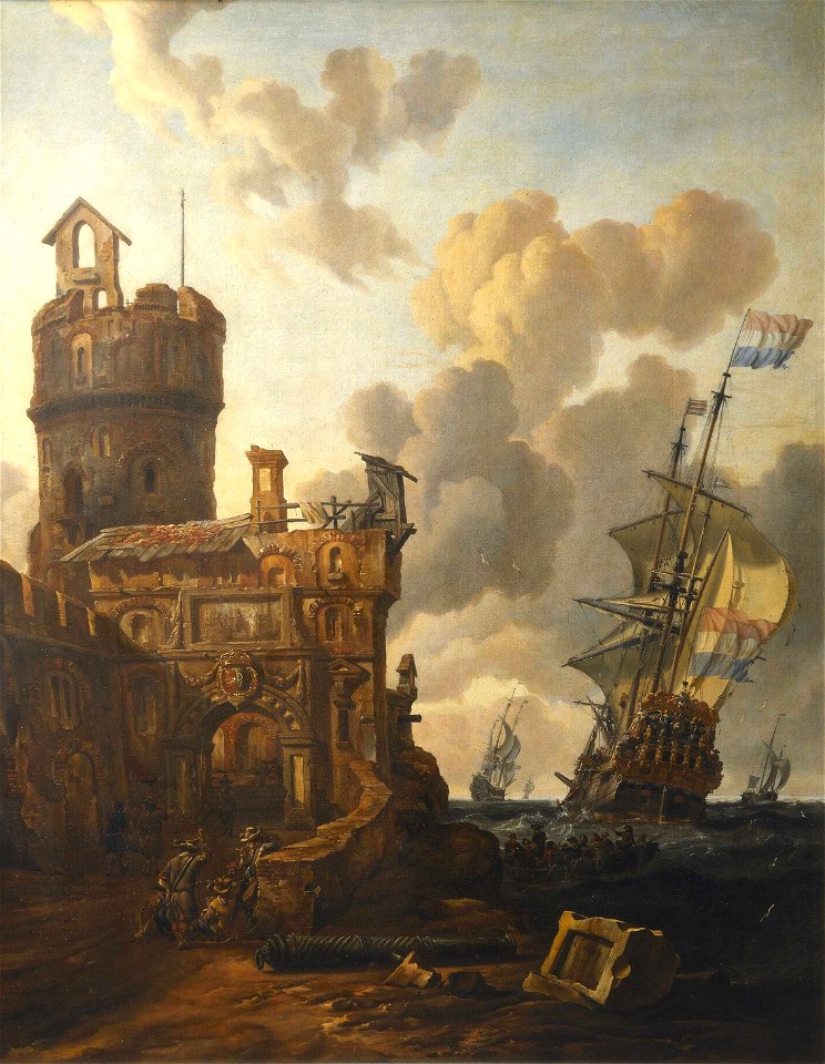 A Dutch Ship Passing a Fort RMG BHC0928