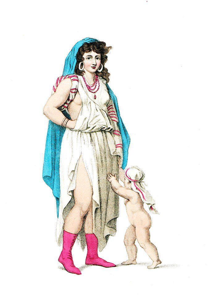 A female Bedouin of the dessert, with her child - Dalvimart Octavien - 1804