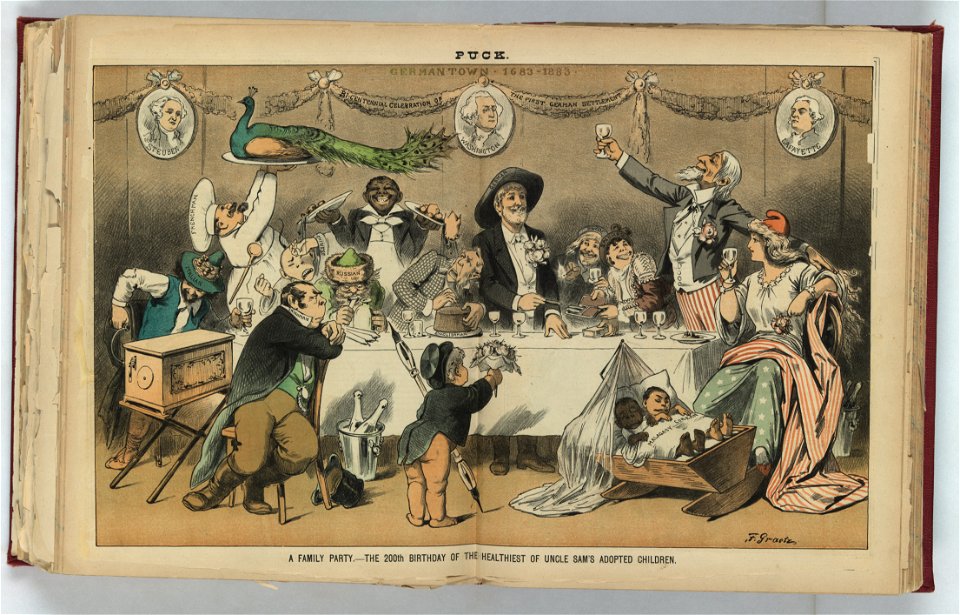 A family party - the 200th birthday of the healthiest of Uncle Sam's adopted children - F. Graetz. LCCN2012645524