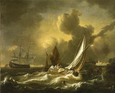 A Fishing Boat and other Vessels in a Squall RMG BHC1000