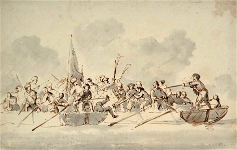 A fight in boats with Barbary pirates RMG PW6949