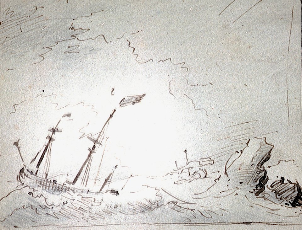 A flagship being driven on the rocks RMG PV5342