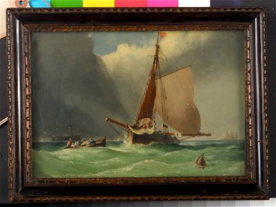 A fishing smack picking up a boat RMG BHC1219
