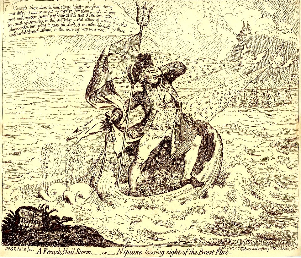 A French hail storm,- or- Neptune loosing sight of the Brest fleet- (BM 1851,0901.671)