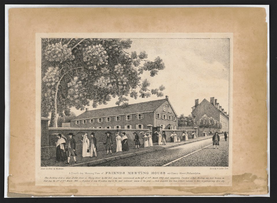 A fourth day morning view of Friends meeting house on Cherry Street, Philadelphia - drawn on stone by W.L. Breton ; Kennedy & Lucas' lith. LCCN2014649027