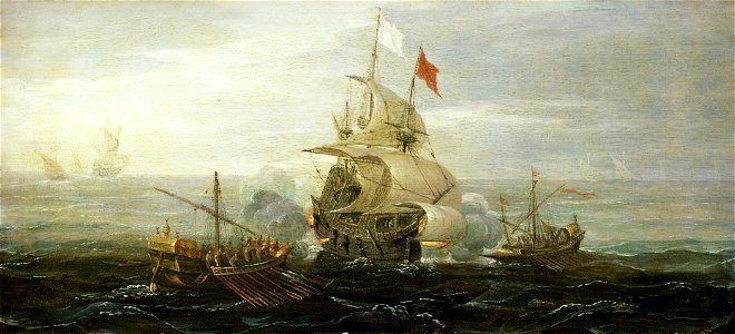 A French Ship and Barbary Pirates RMG BHC0709