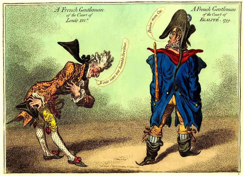 A French Gentleman os the Court of Louis XVIth.-A French Gentleman of the Court of Egalitè. (BM 1868,0808.12551)