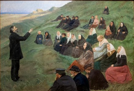 A field sermon, by Anna Ancher, 1903. Free illustration for personal and commercial use.