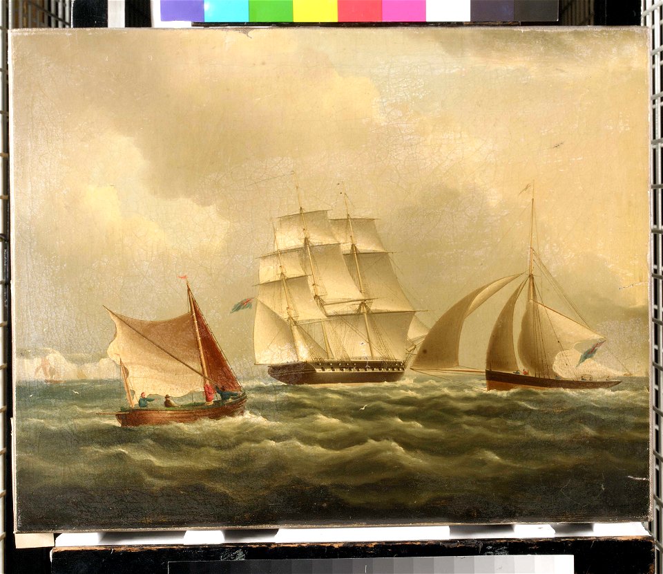A frigate with a cutter and fishing boat RMG BHC1110