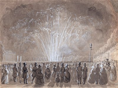 A firework display - Ebenezer Landells - possibly 1855