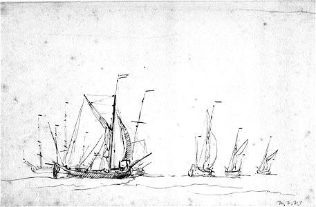 A galjoot and other vessels under easy sail RMG PW6973