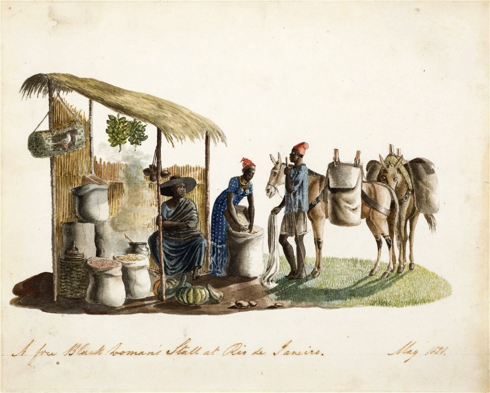 A free Black Woman´s Stall at Rio de Janeiro, da Coleção Brasiliana Iconográfica