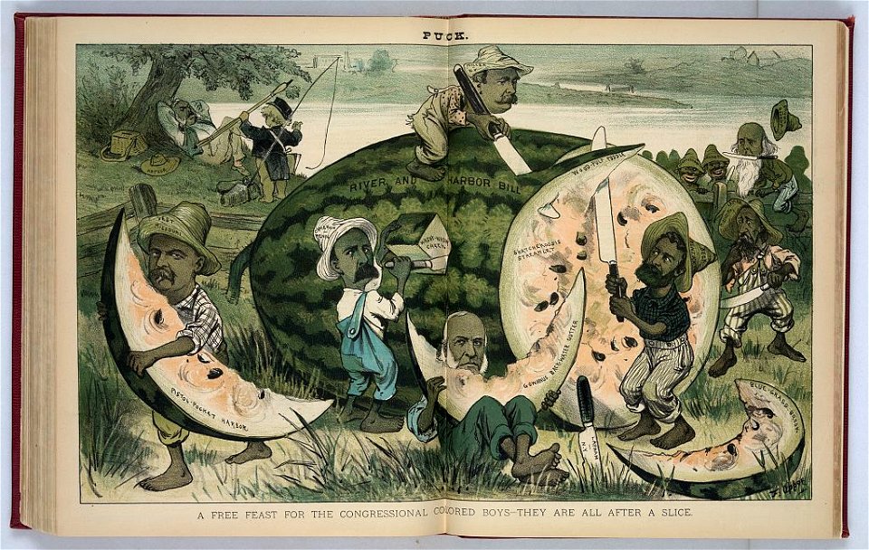A free feast for the congressional colored boys - they are all after a slice - F. Opper. LCCN2012647227