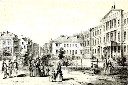 A Gatternicht - Das neue Universitäts Gebäude und die Wilhelmstraße Lithographie ca1855 Inv287 (SW102)