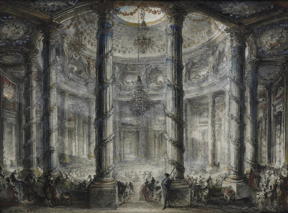 A Fête in the Colisée, drawing by Gabriel de Saint-Aubin – The Wallace Collection