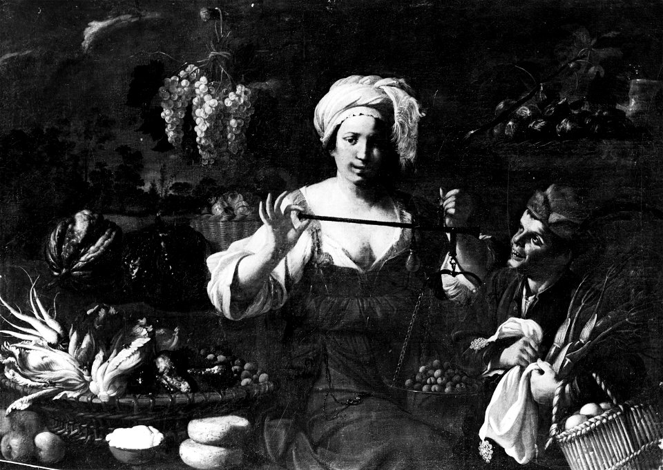 A Fruit Vendour and a Boy (Pietro Paolo Bonzi) - Nationalmuseum - 17347