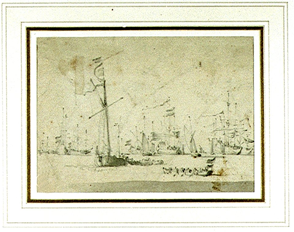A galjoot with a Dutch fleet at anchor RMG PU0708