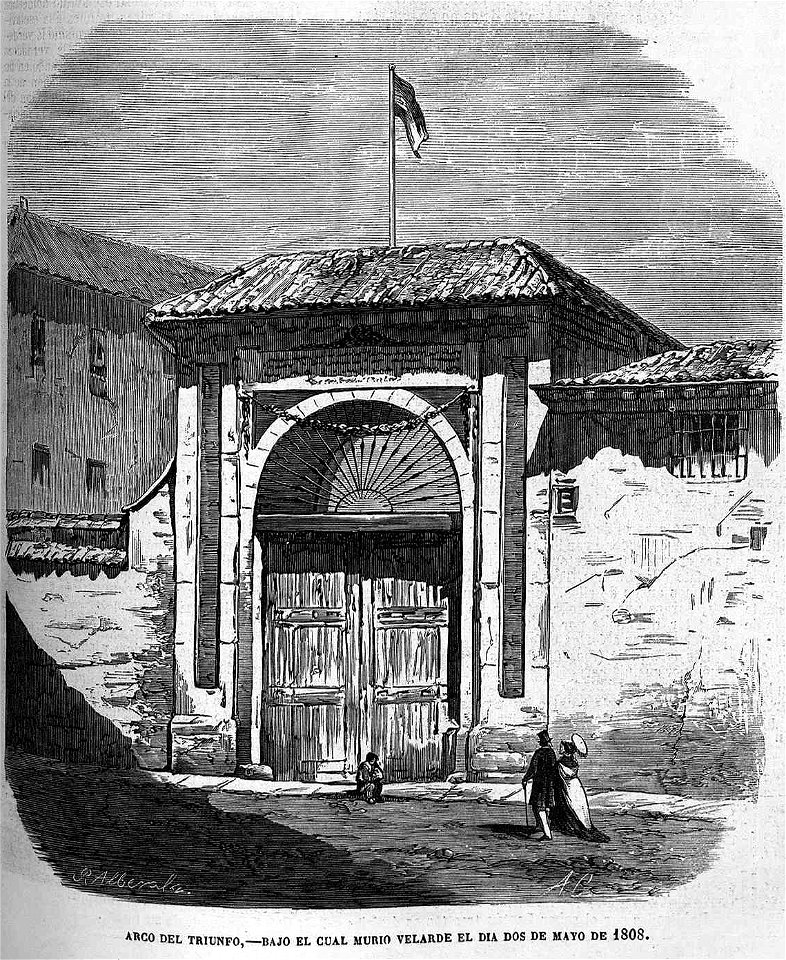 Arco del triunfo, bajo el cual murió Velarde el día dos de mayo de 1808, en El Museo Universal