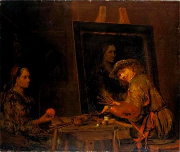 Arent de Gelder - Zelfportret als Zeuxis die een vrouw met sinaasappel schildert - 1015 - Städel Museum