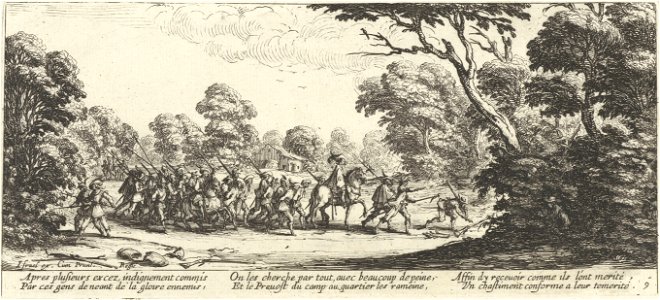 Arerst of offenders from The Miseries and Misfortunes of War by Jacques Callot
