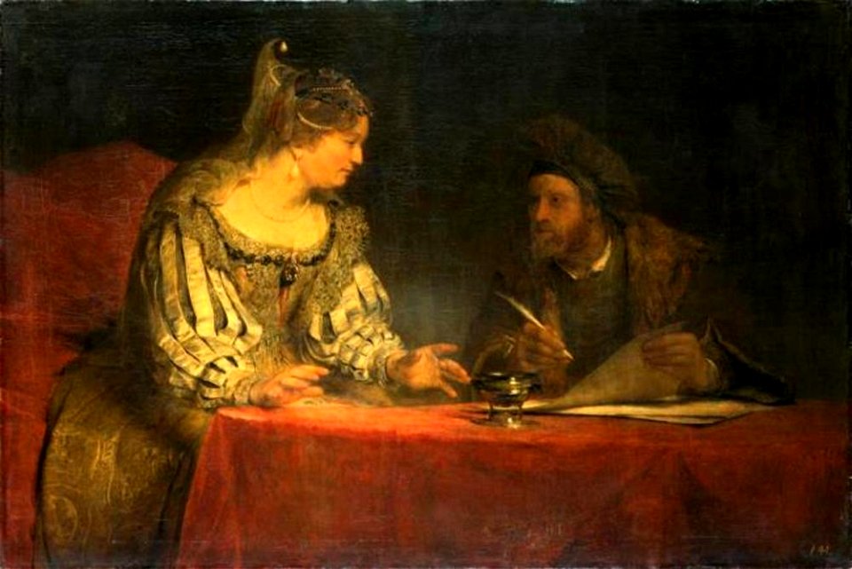Arent de Gelder - Mordechai schrijft de eerste Poerim-brief (Ester 8) - Gal.-Nr. 1792 A - Staatliche Kunstsammlungen Dresden