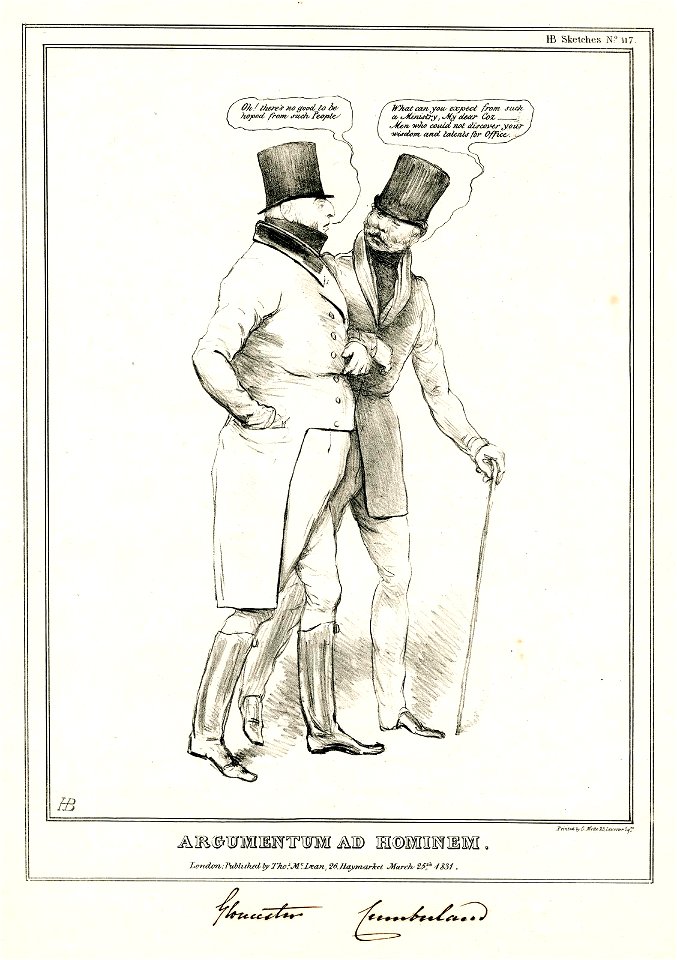 Argumentum ad hominem. (BM 1857,1222.118)