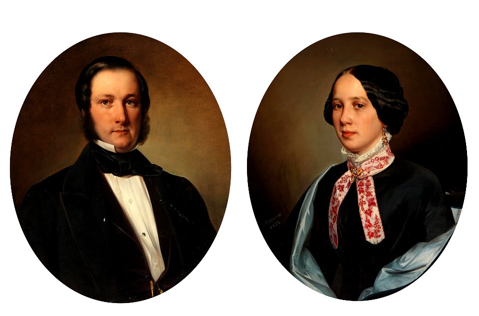 Aristide Oeconomo Portraits Josef und Anna Bernard 1851-1852