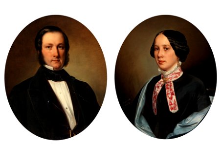 Aristide Oeconomo Portraits Josef und Anna Bernard 1851-1852