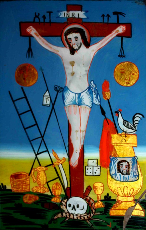 Arma Christi s Križanim (slika na steklo)
