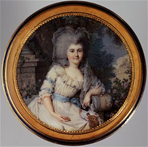 Arlaud, Louis-Ami (dit Arlaud-Jurine) - Femme assise dans un parc avec un épagneul - J 695 - Musée Cognacq-Jay
