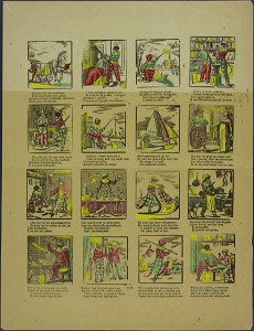 Arlequin met een vaste hand, rijdt met de slede heel galant-Catchpenny print-Borms 0055