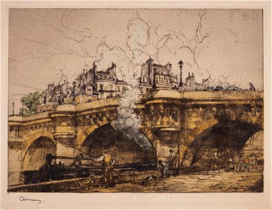 Armand Coussens - Paris- fishermen under the Pont Neuf - Coussens-98211