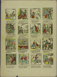 Arlequin met een vaste hand, rijdt met de slede heel galant-Catchpenny print-SMC K 0040
