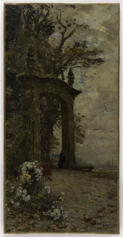 Armand Charnay - Esquisse pour l'escalier des fêtes de l'Hôtel de Ville de Paris , Un coin du vieux Passy - PPP3919 - Musée des Beaux-Arts de la ville de Paris