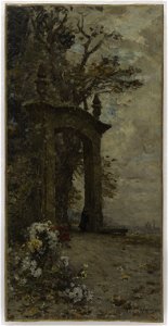 Armand Charnay - Esquisse pour l'escalier des fêtes de l'Hôtel de Ville de Paris , Un coin du vieux Passy - PPP3919 - Musée des Beaux-Arts de la ville de Paris