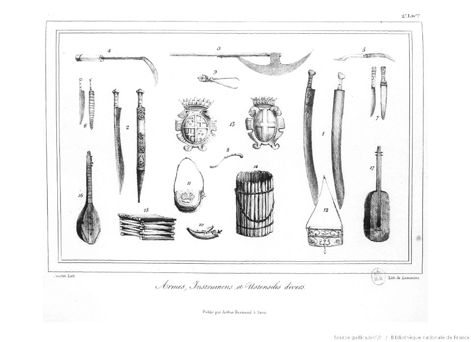 Armes, instruments et ustensiles.