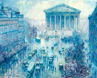 Rue Royale, Paris, Rain by Frank Milton Armington, 1925