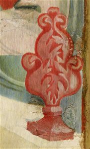 Arnau Bassa - Triptych with Madonna and Child with the Crucifixion and the Annunciation - Walters 37468 - A T Detail J