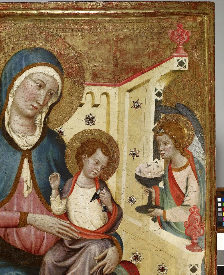 Arnau Bassa - Triptych with Madonna and Child with the Crucifixion and the Annunciation - Walters 37468 - A T Detail B
