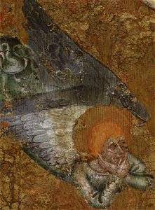Arnau Bassa - Triptych with Madonna and Child with the Crucifixion and the Annunciation - Walters 37468 - A T Left Detail G