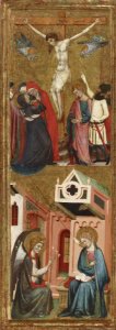 Arnau Bassa - Triptych with Madonna and Child with the Crucifixion and the Annunciation - Walters 37468 - A T Left