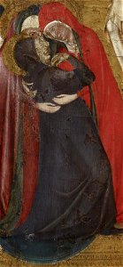 Arnau Bassa - Triptych with Madonna and Child with the Crucifixion and the Annunciation - Walters 37468 - A T Left Detail E