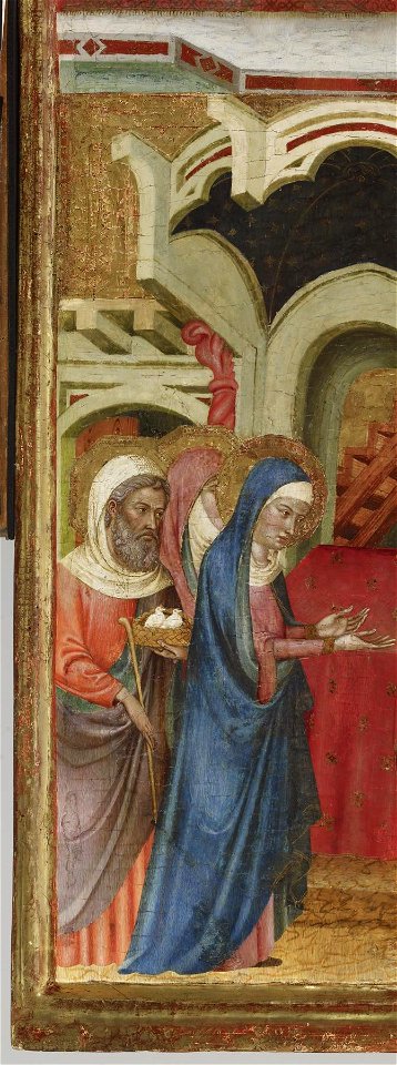 Arnau Bassa - Triptych with Madonna and Child with the Crucifixion and the Annunciation - Walters 37468 - A T Right Detail C